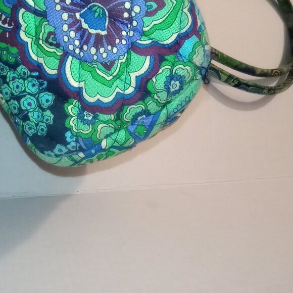 VERA BRADLEY BLUE RAPSODY ALICE PURSE, KISS LOCK, BLUE/GREEN PATTERN - Picture 15 of 16